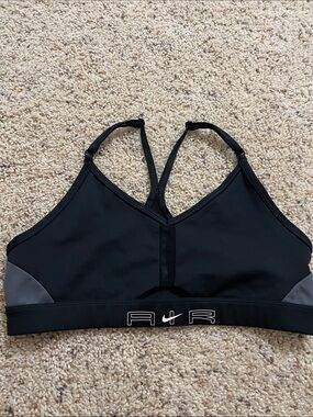 Nike Black and Gray AIR Racerback Sports Bra
